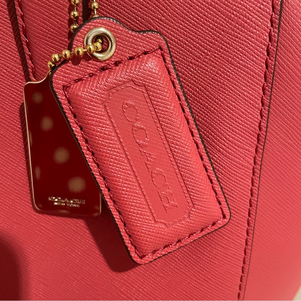 Coach Madison East West Saffiano Leather Tote, Pink with Gold Hardware - Picture 3 of 17